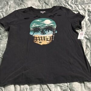 Torrid Black Graphic Cut Out T-Shirt